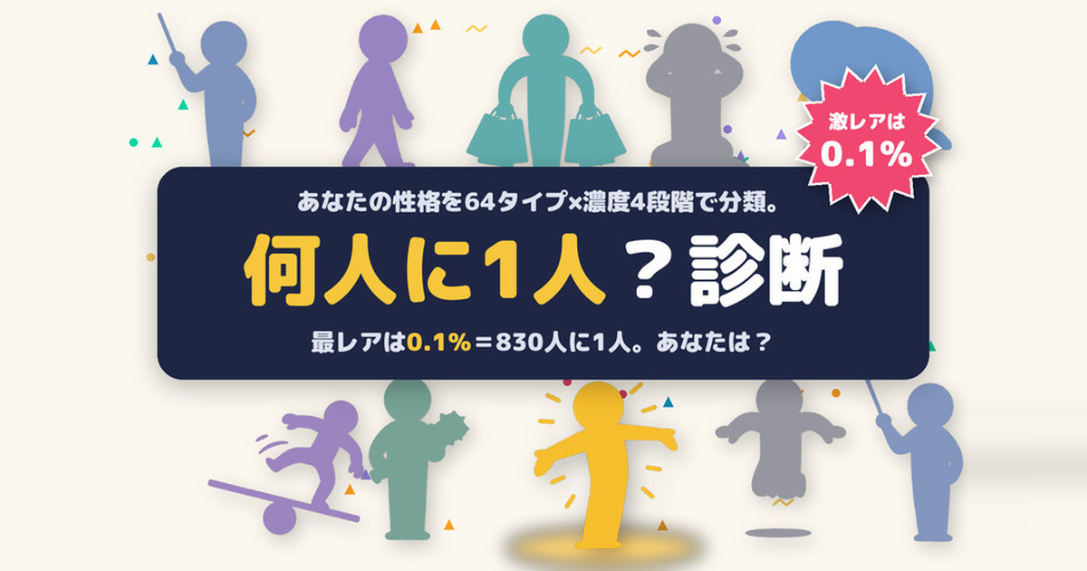 あなたの性格、何人に1人?16タイプ×濃度診断