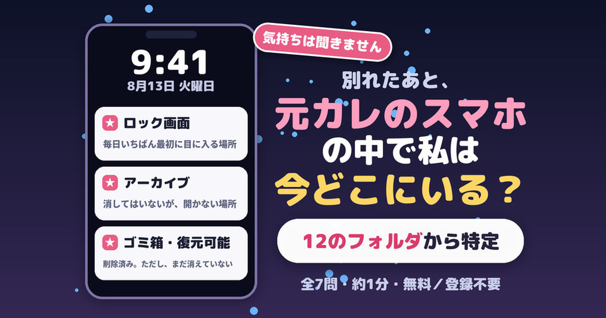 元カレのスマホの中で、私は今どこにいる？診断