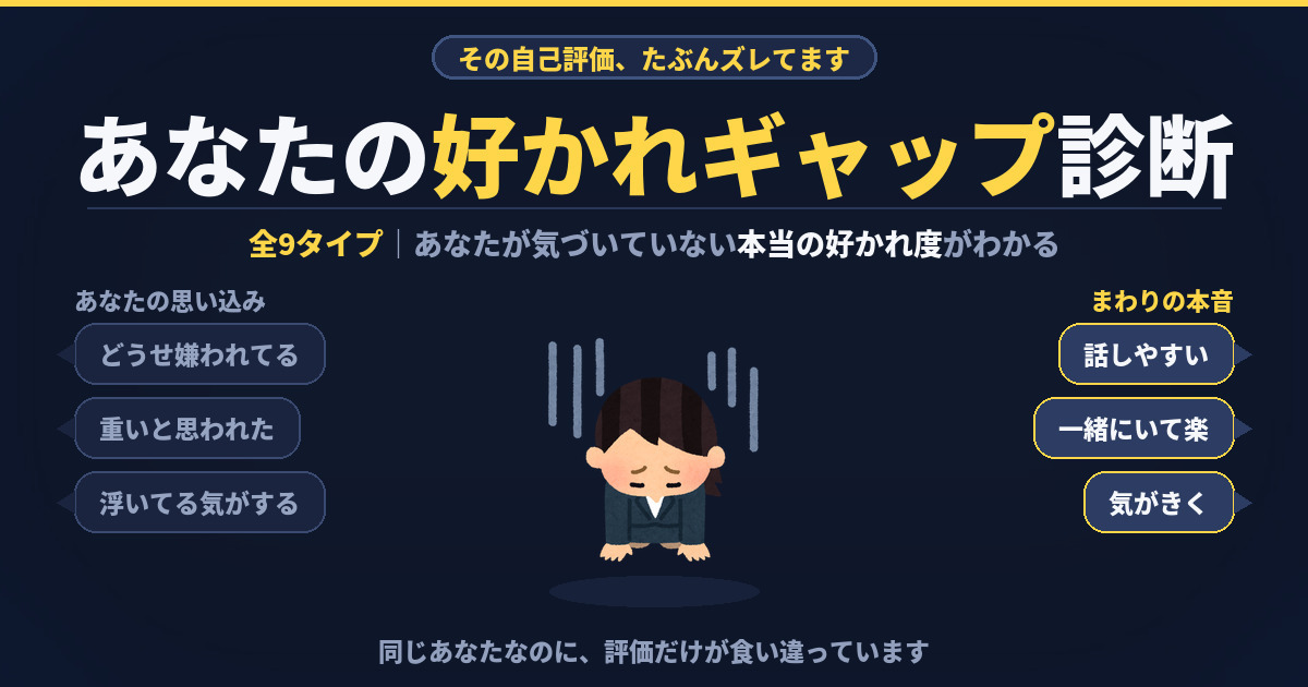 あなたの好かれギャップ診断｜自己評価と行動のズレが9タイプでわかる無料診断